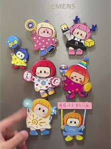 Cute YOYO Rotating Refrigerator Stickers High-value Healing Fighting Luck Magnetic Stickers Home Decoration