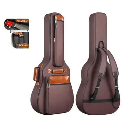 KAWES Tas Gitar 41 Dalam 6 Kantong Kasus Gitar Kain Oxford Tahan Air 05 In Spons Ekstra Tebal Empuk untuk Gitar Klasik Akustik