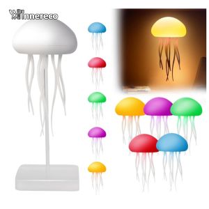 LED Gradient Jelly Fish Fairy Lights with Base Cute Jellyfish Desk Lamp for Home Decor and Night Lighting