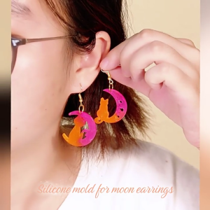 Set of 4 Silicone Pendant Moulds Set Earrings Molds for Football Earrings and Keychains Perfect for Crafting Projects