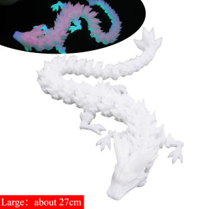 เครื่องประดับมังกรพิมพ์ลาย3D สุดสร้างสรรค์ของเล่นรูปรูปปั้นมังกรข้อต่อหมุนได้สำหรับเป็นของขวัญของตกแต่งบ้าน