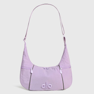 Alo Dual Side Zipper Pocket Vintage Nylon Hobo Shoulder Bag
