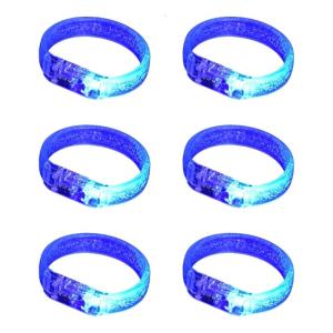 6pcs Colorful LED Bubble Bracelets for Night Event Glowing In The Darks Wristbands Jewelry for Parties and Night Event