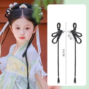 1 Cặp Tóc Giả Tết Cổ Trang 2 Bên Phong Cách Trung Hoa Cho Bé Gái QiQiShop