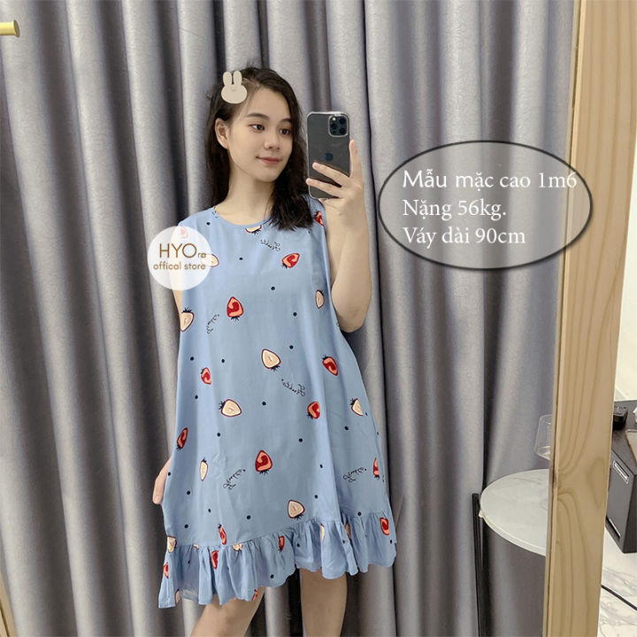 Váy lanh lụa mặc nhà sát nách siêu mềm mát | Shopee Việt Nam