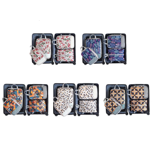 Set of 4 Printing Compression Packing Cubes Sturdy Travel Packing Cubes With Practical Waterproof Polyester Materials
