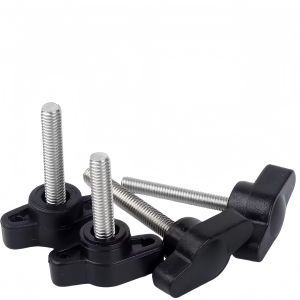 //304 Stainless Steel Thumb Screw with 27#Z-Shaped Plastic Knob M4 M5 M6 Specifications Rubber Head Diameter 27mm 5 Pieces per Pack for Jig Fixture Fasteners Equipment Parts Machine Bench Vises CNC Engraving Machines Adjustment Set Screws