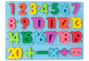 Colorful Number Alphabet Shape Wooden Puzzle Pairing Smooth Surface Board Education Kids Toy