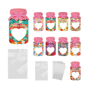 9/18Pcs Happy Mothers Day Candy Gift Bags Drift Bottle Greeting Wedding Party DIY Chocolate Cookie Packaging Bag