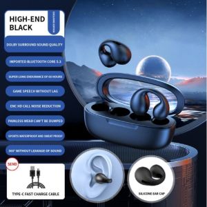 【Local Stock】Wireless Bluetooth Headset Sports Bone Conduction Earphone TWS Sport Wireless Headphones With Microphone Ear Clip Bluetooth 5.3 Waterproof Headset Sports Headset Earplugs