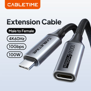 CABLETIME Cáp mở rộng USB C Loại C Gen 2 Bộ mở rộng 10Gbps USB C 3.1 4K 60Hz PD100W cho Macbook Cáp mở rộng máy tính xách tay2026