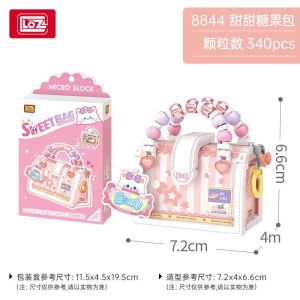 บล็อคอาคาร Loz Street View อนุภาคขนาดเล็กที่ประกอบขึ้นใหม่เป็นการ์ตูน ร้านขนม ร้านกาแฟ เพื่อส่งเป็นของขวัญให้กับเด็กผู้หญิง