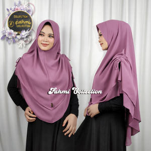 kerudung syari jumbo 2 layer serut pinggir bahan ceruty bebydoll ukuran XL softped antem