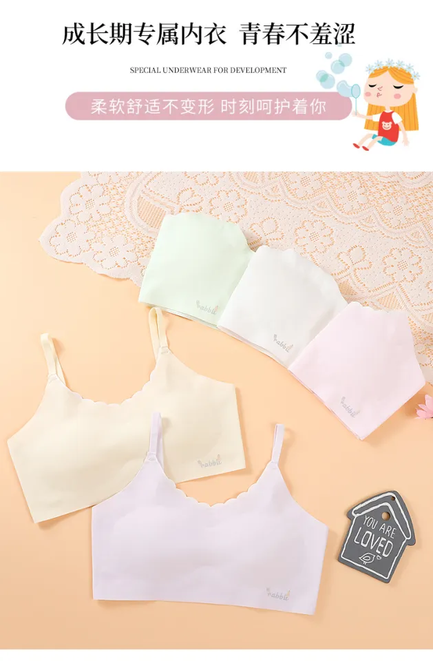 Ready Stock】Ice Silk Seamless Girls' Underwear Developmental Girls  Children's Bra Student Vest Summer Thickened Latex Pad Childrens Bras  Vests, Women's Fashion, New Undergarments & Loungewear on Carousell