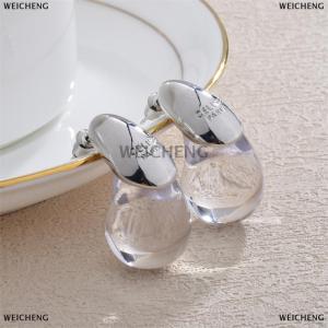 [COD] WEICHENG 1Pair Transparent Resin Water Drop Earrings Simple Versatile Fashion Earrings For Women Girls Personalized Earrings Gifts