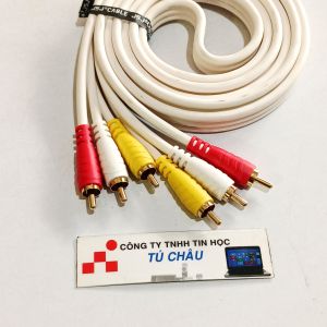 Cáp AV 6 đầu dài 1.8m / 3m / 5m (Hiệu JSJ cáp dày chất lượng chống nhiễu)