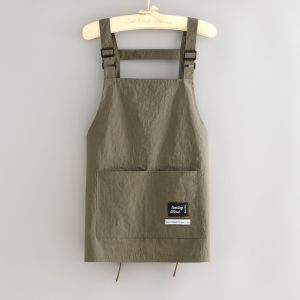 LIWU 2 Sizes Barber Apron Professional Breathable Cooking Aprons Large Pocket Working Clothes for Hairdressing