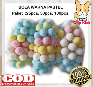 OLLYKIDS MANDI BOLA ANAK BAYI WARNA PASTEL 25pcs 50pcs 100pcs BAHAN AMAN UNTUK BAYI ANAK