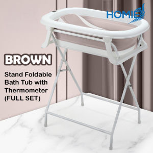 HOMIE Stand Foldable Bath Tub with Thermometer/Baby Bath/Without Bending Over/Large Capacity BathTub