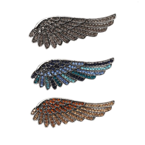 Stylish Feather Brooch With Sparkling Crystals Shimmering Rhinestones Lapel Pin Fashion Clothing Accessory for Women