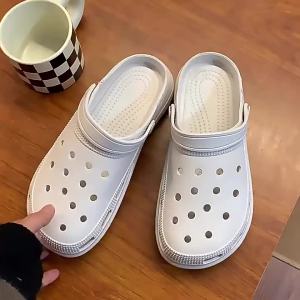 [Free Shipping] Thick-soled height-increasing beach shoes for women 2026 summer new style wedge platform clogs platform garden shoes high-heeled shoes Ins trend