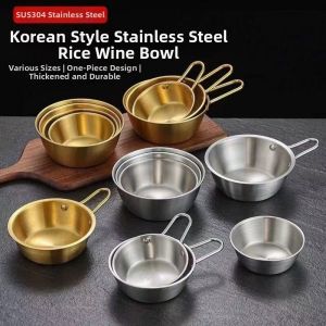 OWNNEW Hộ gia đình có cân Bát trộn thực phẩm Dung lượng lớn Vật liệu thép không gỉ Bát có tay cầm bằng thép không gỉ Vàng/Bạc Bát cắm trại ngoài trời