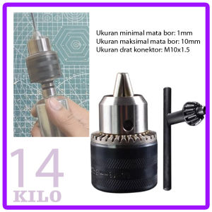 Kepala Bor Buat Chuck Bor 10mm untuk gerinda Cuk bor untuk dinamo 775 M10 x 1.5