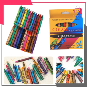 CRAYONS SET 24 COLOR / ART SET / PENSIL KRAYON ANAK SEKOLAH 24 WARNA