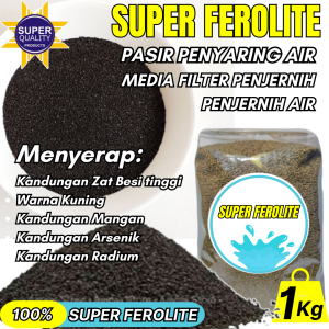 Ferolite Greensand Super Media FIlter Penjernih  Penyaring Air Solusi Air Kuning Bau Ukuran 1 Kg
