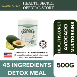 HEALTH SECRET Avocado Multigrains | With Moringa Leaf Spirulina and Prebiotic | Multivitamin Avocado Grain Powder (500G)