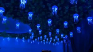 SXHled Ceiling Lamp Plastic Jellyfish Lamp Simulation Acrylic Landscape Lamp Park Outdoor Colorful Color Changing Atmosphere Decorative Lamp