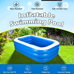 Happyware Inflatable Swimming pool kids and adult big size 10 person 3 layers (305x183x56 cm)