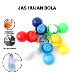MD-C853 Jas Hujan Bola Plastik Gantung Warna Warni Anti Air / Jas hujan Konser Raincoat Travel Portable Dengan Gantungan Bola Kunci