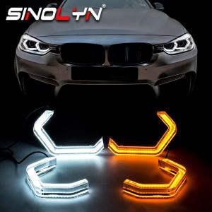 LED Angel Eyes Halos For BMW F30 F31 F32 F34 E90 E60 E61 E46 F80 F82 F83 M2 Headlight Concept M4 Iconic DTM Style DRL Acrylic Dual Colors Switchback