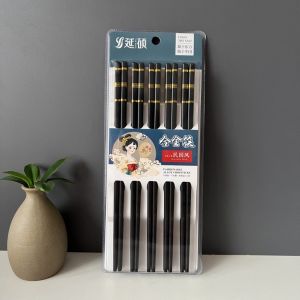 Bộ 10 Đôi Đũa Sợi Thuỷ Tinh Cao Cấp Mạ Viền Vàng Sang Trọng - Không Cong Không Mốc Không Phai Màu