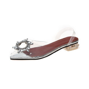 [Ada Size 41] Sandal Wanita Heels Transparan Tinggi Korea Import 1038