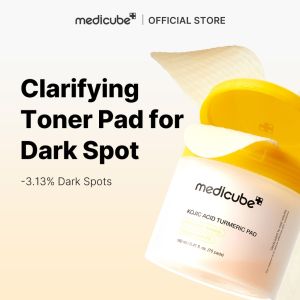 MEDICUBE Kojic Acid Turmeric Clarifying Toner Pad 70 Pads | Dark Spot & Uneven Tone Correcting Pad | Brightening & Soothing for All Skin Types