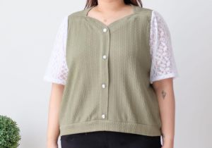 "Knit Brukat Wanita Jumbo Fashion Casual yang Nyaman dan Modis!"