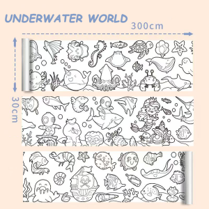 F&D 3M Coloring Roll Painting Paper Drawing Roll Graffiti Wallpapers For Kids Girls Boys Gift