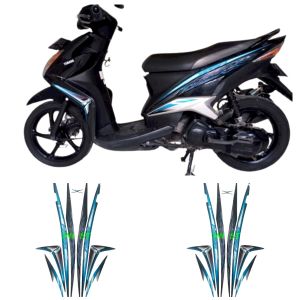 STIKER STRIPING LIS LES BODY MOTOR YAMAHA XEON 125 TAHUN 2010 WARNA FULL HITAM 1SET STANDAR
