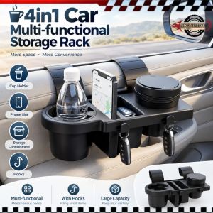 4in1 Car Multi-functional Storage Rack with Cup Holder Car Window Hanging Car Interior Accessories