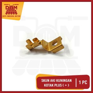 Skun Aki Kuningan Kotak + Positif Harga Per 1 Pcs (PSP) Scun Accu Kotak Plus Plat Kuningan