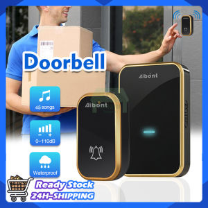 Wireless DoorBell Waterproof LED Light Button Self-Powered No-Battery Home Intelligent Cordless Door Bell 150 Meters Rrange 45 Ringtones DoorBell