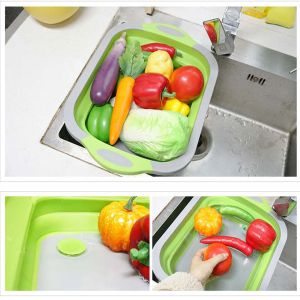 Talenan Lipat + Baskom Wadah Cucian Sayur Peralatan Dapur Serbaguna