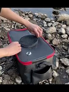 Portable EVA Fishing Bag Collapsible Fishing Bucket Live Fish Water Container Pan Basin Tackle Storage Bag