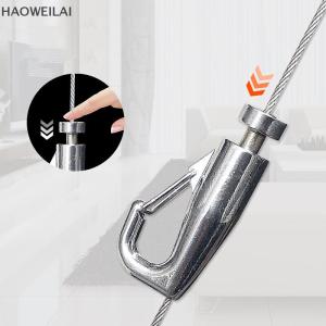 [HAOWEILAI] ตะขอแขวนกรอบรูปแบบปรับได้1ชิ้นพร้อมฟังก์ชันล็อคอัตโนมัติสำหรับอุปกรณ์แขวนสายเชือกลวดเหล็ก