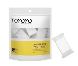 TOYOYO Disposable Compressed Travel Face Towel 20pc/pack | Soft Pure Cotton
