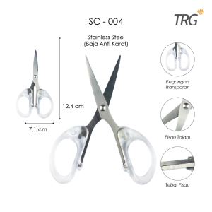 TRG Gunting Transparan Stainless Scissors Pemotong Kertas Kuat Tajam SC-001 ~ SC-004 TRG