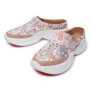 UIN San Sebastian 3 Womens Art Painted Travel Shoes Slip On Comfort sandal Lightweight flat shoes
