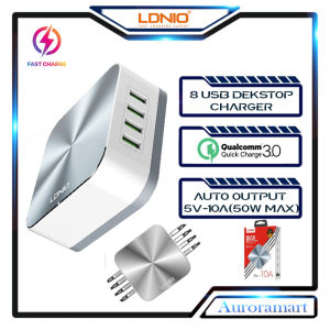 LDNIO QUALCOMM 3.0 FAST CHARGE 8 USB PORT USB CHARGER UK POWER SOCKET 10A OUTPUT 1.5M EXTENTION TRAVEL CHARGER DEKSTOP OFFICE CHARGER